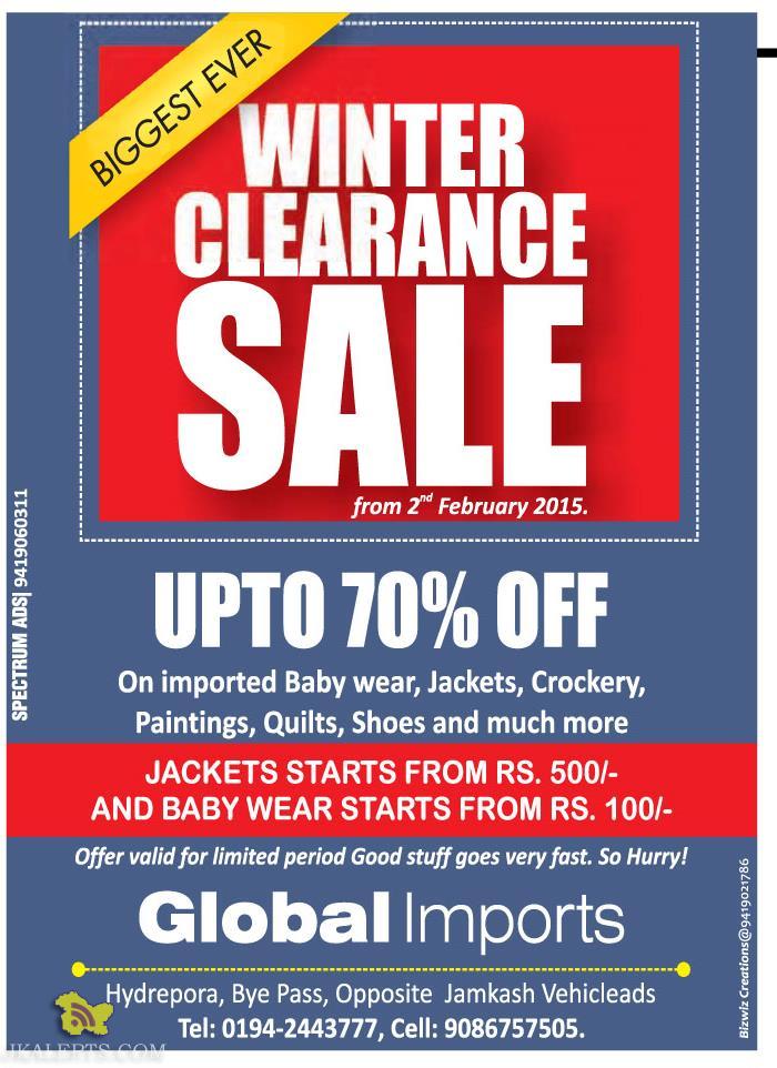 Winter clearance sale Global Imports