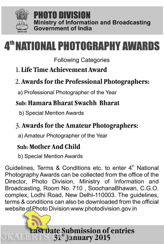 National Photography Awards Ministry of Information and Broadcasting Government of India