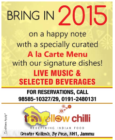 New year party at the yellow chilli jammu, Bring in 2015