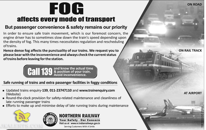 NORTHERN RAILWAY JAMMU NOTIFICATION