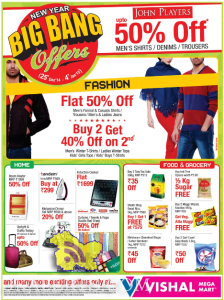 Vishal mega mart Special new year big bang offers