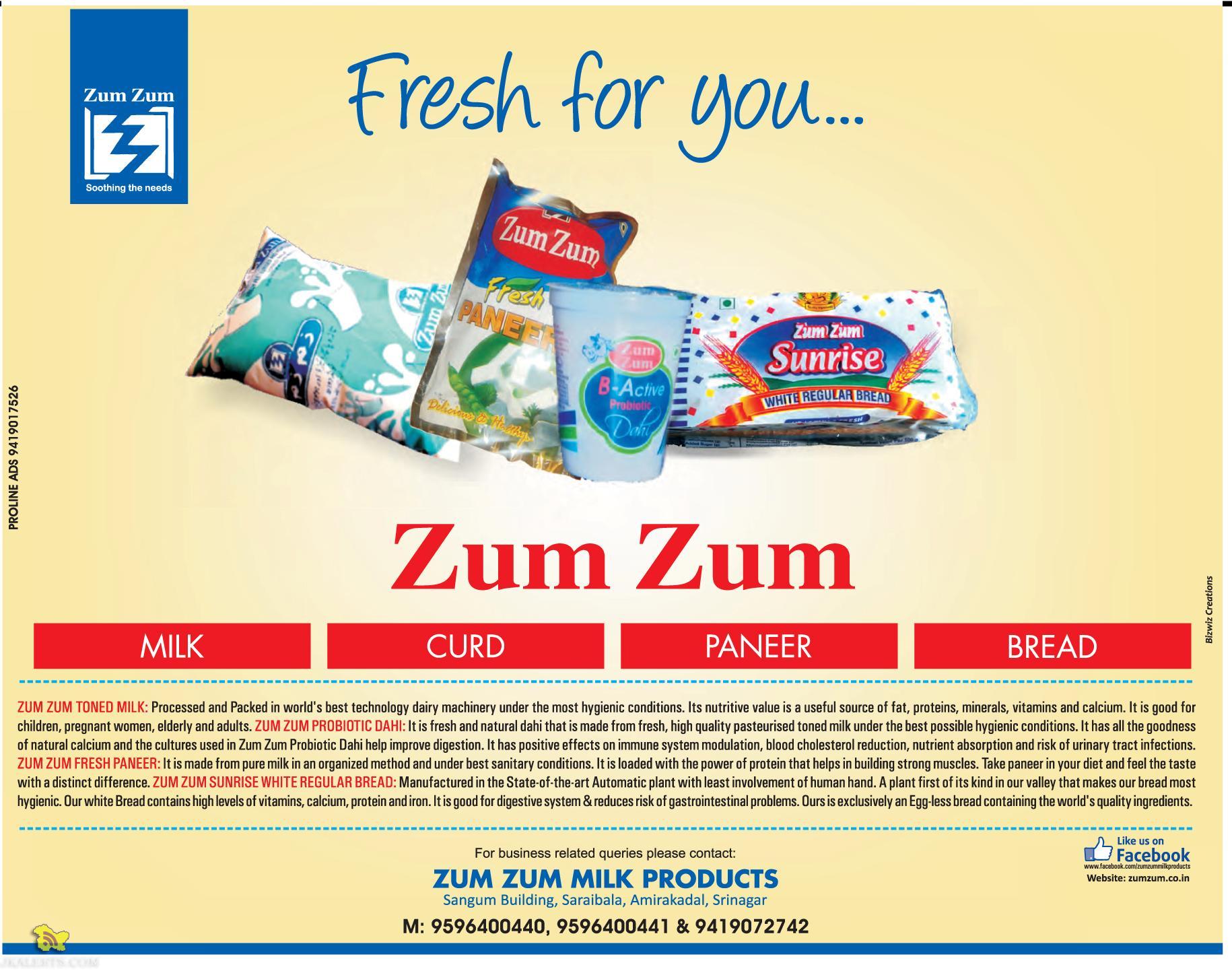 Zum Zum Milk Products for business related Queries