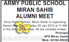 Army Public School Miran Sahib Alumni Meet