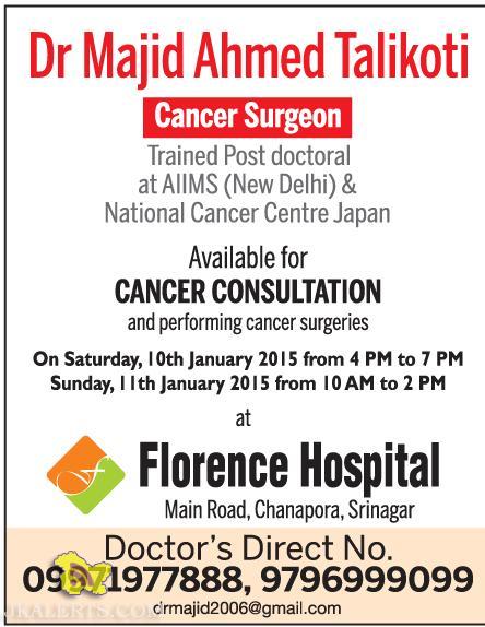 Special OPD by Cancer Surgeon Trained Post doctoral at AIIMS