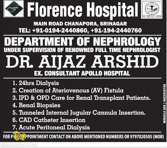 Florence Hosipital Srinagar Special OPD
