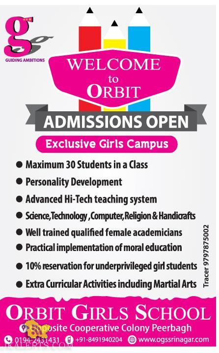 Admission open in Orbit Girls School Srinagar