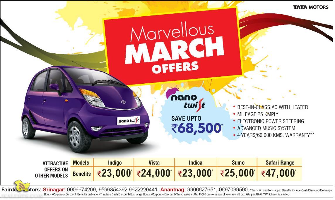 Tata Motors Marvelous March offer 2015
