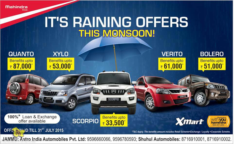 Monsoon Offer on Mahindra , Astro India Automobile