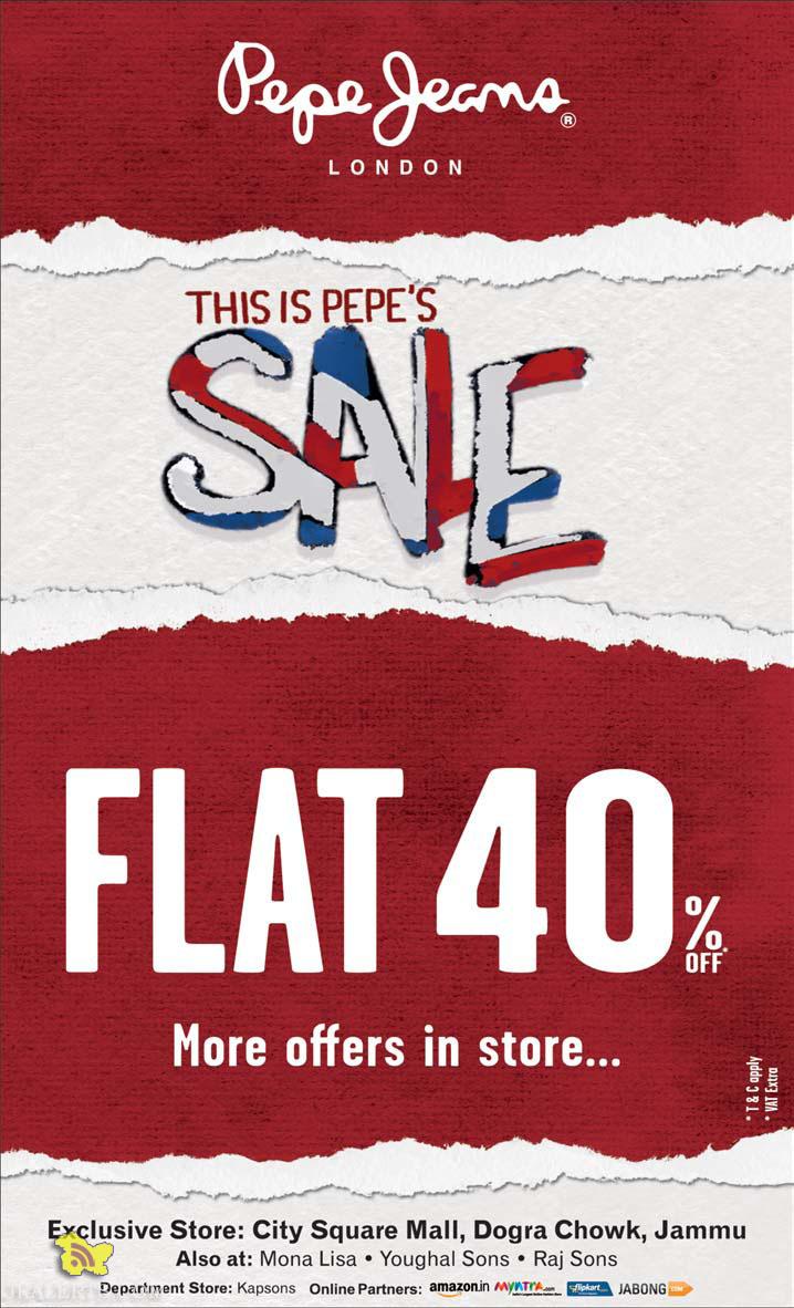 Sale is on Pepe Jeans , Flat 40% off