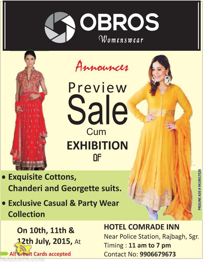 Sale cum exhibition in obros women wear