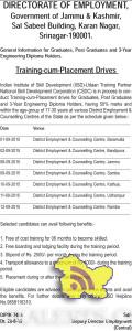 Training cum Placement Drive for Graduates, Post Graduates and 3-Year Engineering Diploma holder