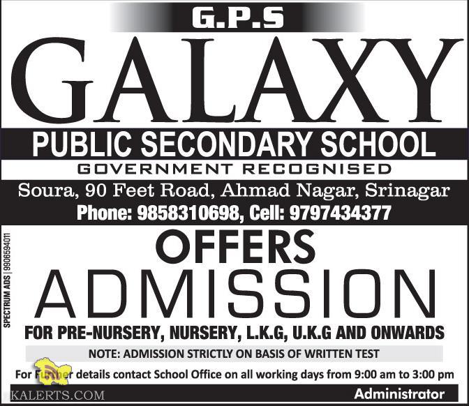 Admission open in Galaxy Public school