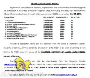 Jobs in Jammu University