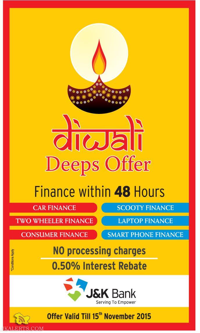 JKBANK Finance Diwali Deeps offer