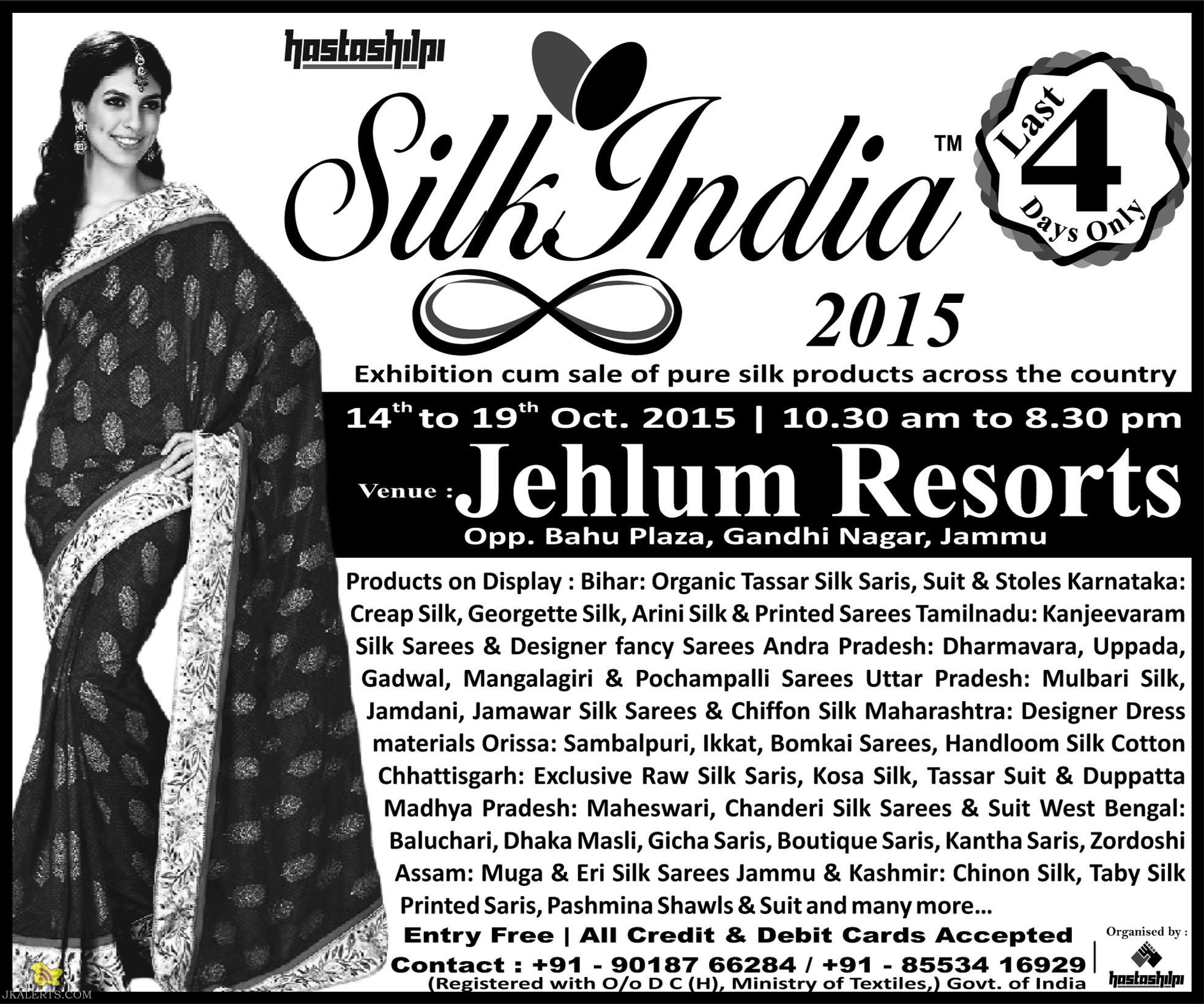 Silk India Exhibition Cum sale in Jhelum resort Jammu Near Bahu plaza