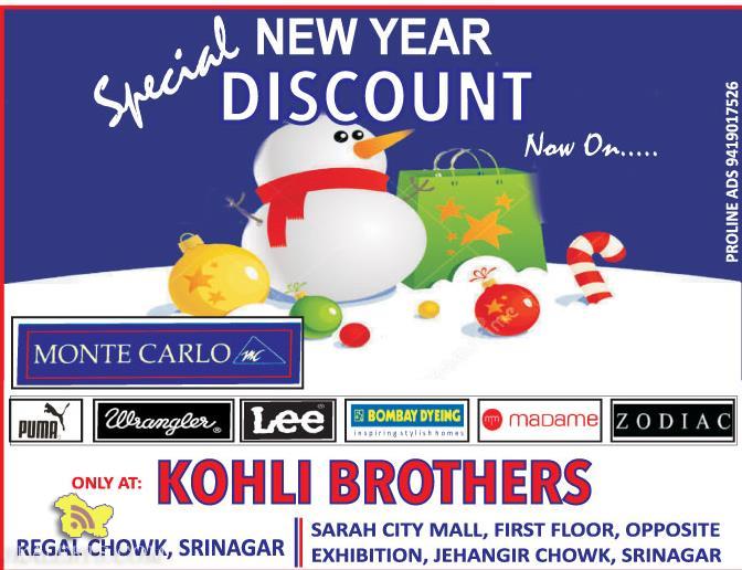 Special Winter sale in Kohli Brothers in Sarah city Mall Srinagar