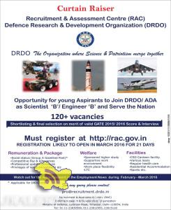 Join DRDO/ ADA as Scientist ‘B7 Engineer ‘B’ recruitment 2016