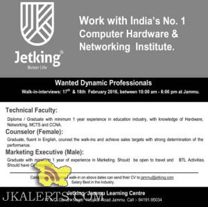 Jobs in Jetking Jammu Learning Centre