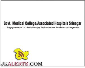Jr. Radiotherapy Technician Jobs in Govt. Medical College/Associated Hospitals Srinagar