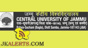 Central University of Jammu recruitment 2022