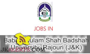 Jobs in Baba Ghulam Shah Badshal University, Rajouri (J&K)– SRF Posts: