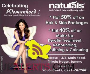 naturals offers off on Hair & Skin Packages Makeup Keratin Treatment, Rebounding, smoothing & Colouring