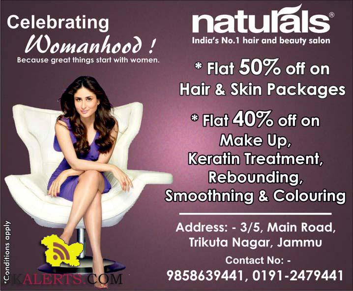 naturals offers off on Hair & Skin Packages Makeup Keratin Treatment, Rebounding, smoothing & Colouring