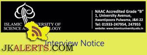 Interview Notice Assistant Professor (Microbiology) and Assistant Professor (Food Technology) (IUST)