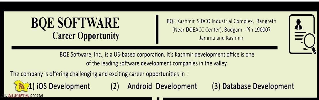 Jobs in BQE Software a US-based corporation, IT jobs in Srinagar