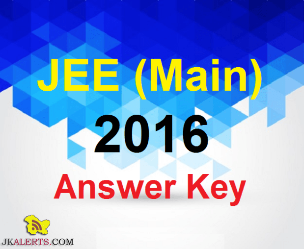 JEE MAIN 2016 Answer Key of all series
