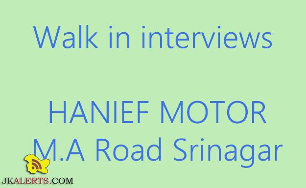 Walk in interview in HANIEF MOTORS