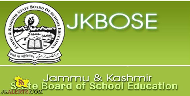 JKBOSE Change of date of Examination of Higher Secondary Part 1st (Class 11th).