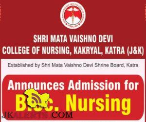 B.Sc. Nursing Admission Open for 2016 Shri Mata Vaishno Devi college nursing katra