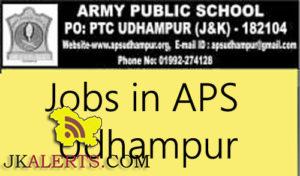 JOBS IN ARMY PUBLIC SCHOOL UDHAMPUR