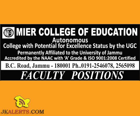 Assistant Professors jobs in MIER College of Education