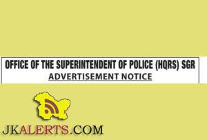 SPOs Jobs in District Police Srinagar