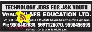 TECHNOLOGY JOBS FOR J&K YOUTH