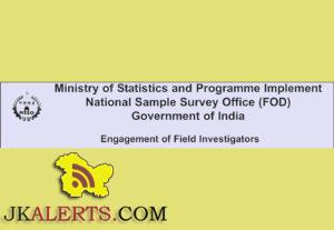 Field Investigators Jobs in National Sample Survey Office (FOD) Government of India