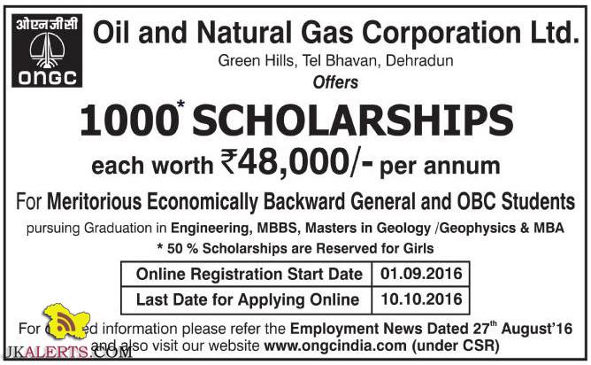 SCHOLARSHIPS for Meritorious Economically Backward General and OBC Students