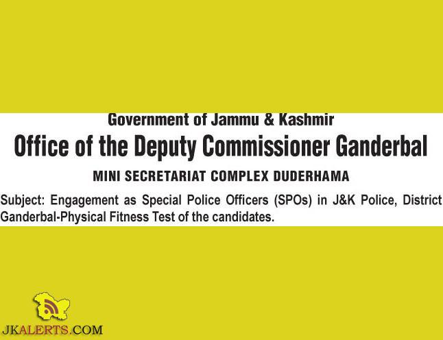 Special Police Officers (SPOs) in J&K Police,Physical Fitness Test District Ganderbal