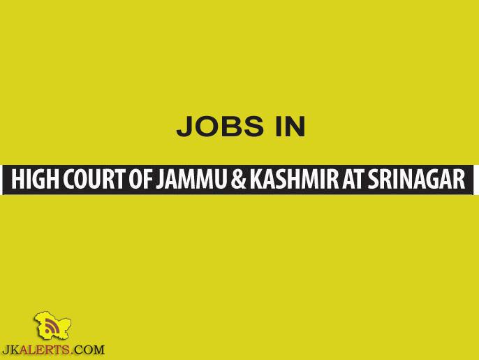 Research Assistants Jobs in High Court of J&K Srinagar