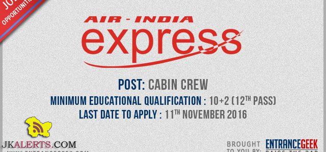 Cabin Crew Recruitment Air India Express Recruitment 2016