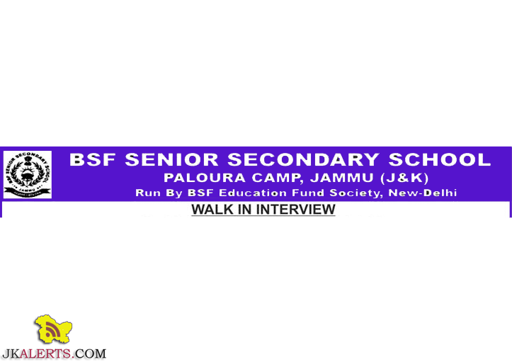 BSF SENIOR SECONDARY SCHOOL JAMMU JOBS