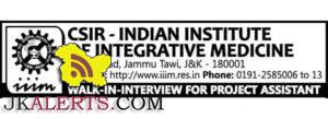 CSIR-Indian Institute Walk-In-Interview.