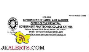 Instructor (Refrigeration & Air- Conditioning) Jobs in Government Polytechnic College Kathua