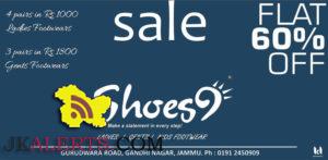 Shoes9 Sale Ladies Gents and Kids footwear Flat 60% off
