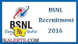 Bharat Sanchar Nigam Limited Recruitment 2016
