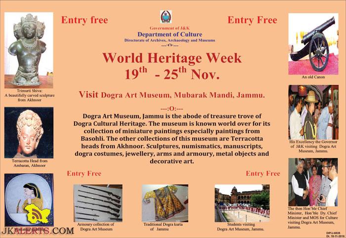 World Heritage Week Dogra Art Museum, Mubarak Mandi, Jammu.