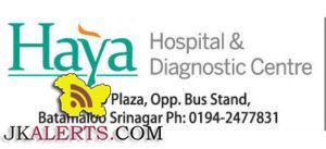 jobs-in-haya-hospital-and-diagnostic-centre-srinagar