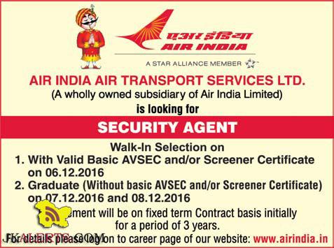 AIR INDIA AIR TRANSPORT SERVICES JOBS